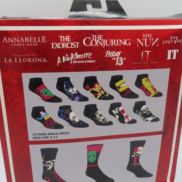 Bioworld HORROR 13 Scary Days of Socks Advent Box Men One Size Ankle Crew - Picture 3 of 10